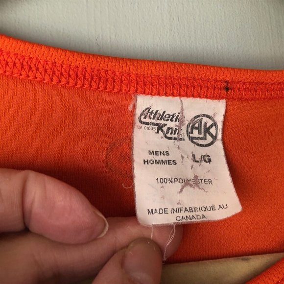 Helena Hawks Jersey Athletic Knit made in Canada Orange Black #9 size large - Picture 3 of 5